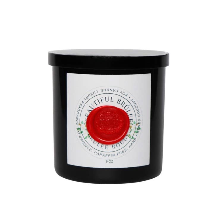 "BRÛLÉE ROUGE" LUXURY SCENTED CANDLE for wholesale by Beautiful Brûlée