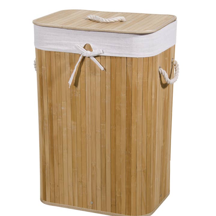 Capra Attilio - Vente Paniers à linge - Panier à linge rectangulaire en bambou naturel