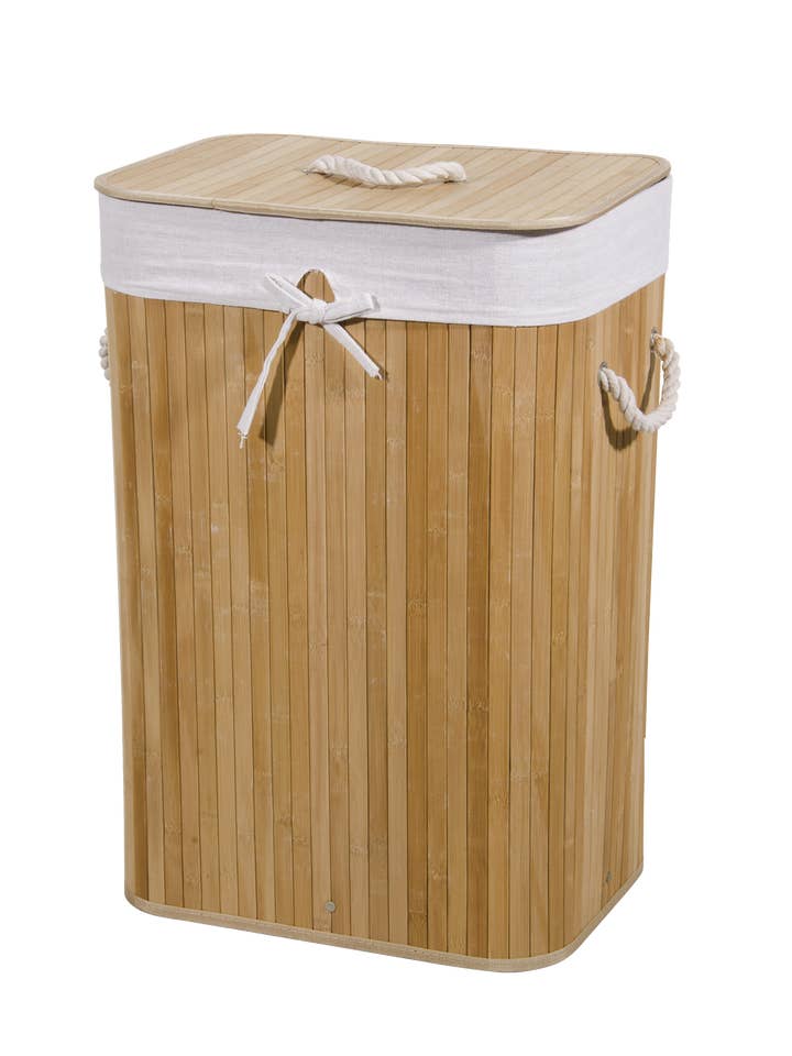 Rectangular Bamboo Laundry Hamper NATURAL for wholesale by Capra Attilio