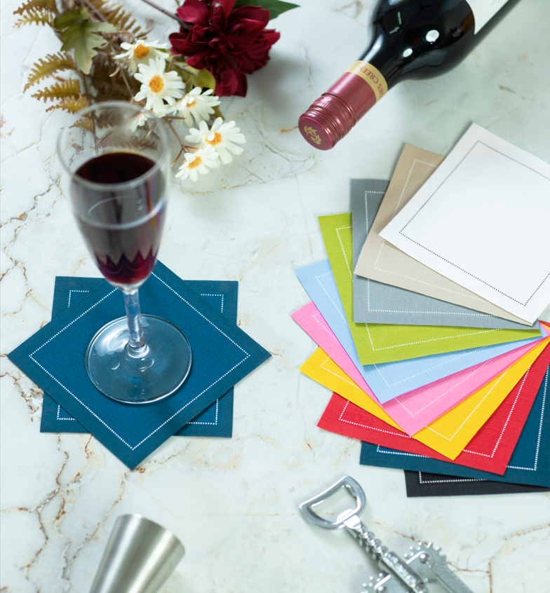 Noble Napkins - Wholesale Disposable Napkin - Luxury Cotton Cocktail Napkins, 4.5" x 4.5", 50 per pack1