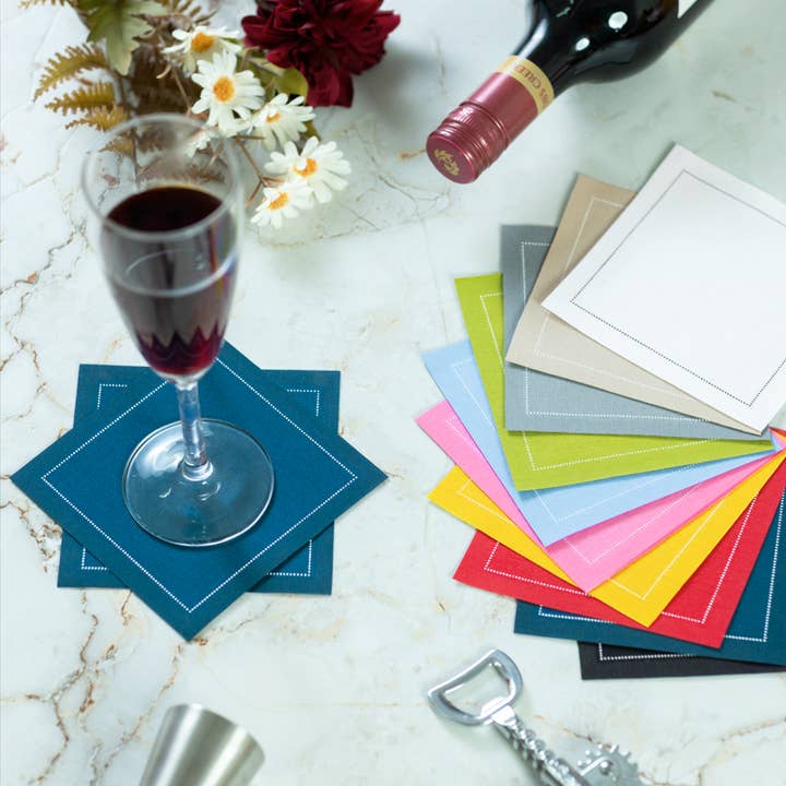 Noble Napkins - Wholesale Disposable Napkin - Luxury Cotton Cocktail Napkins, 4.5" x 4.5", 50 per pack1