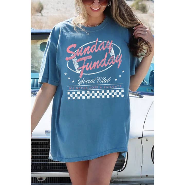 HRTandLUV - Wholesale Tunic - Women's - SUNDAY FUNDAY OVERSIZED MINERAL GRAPHIC TEE2