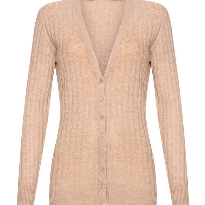 Strickjacke mit V-Ausschnitt aus 100% Kaschmir für Damen für den Großhandel von Lona Scott