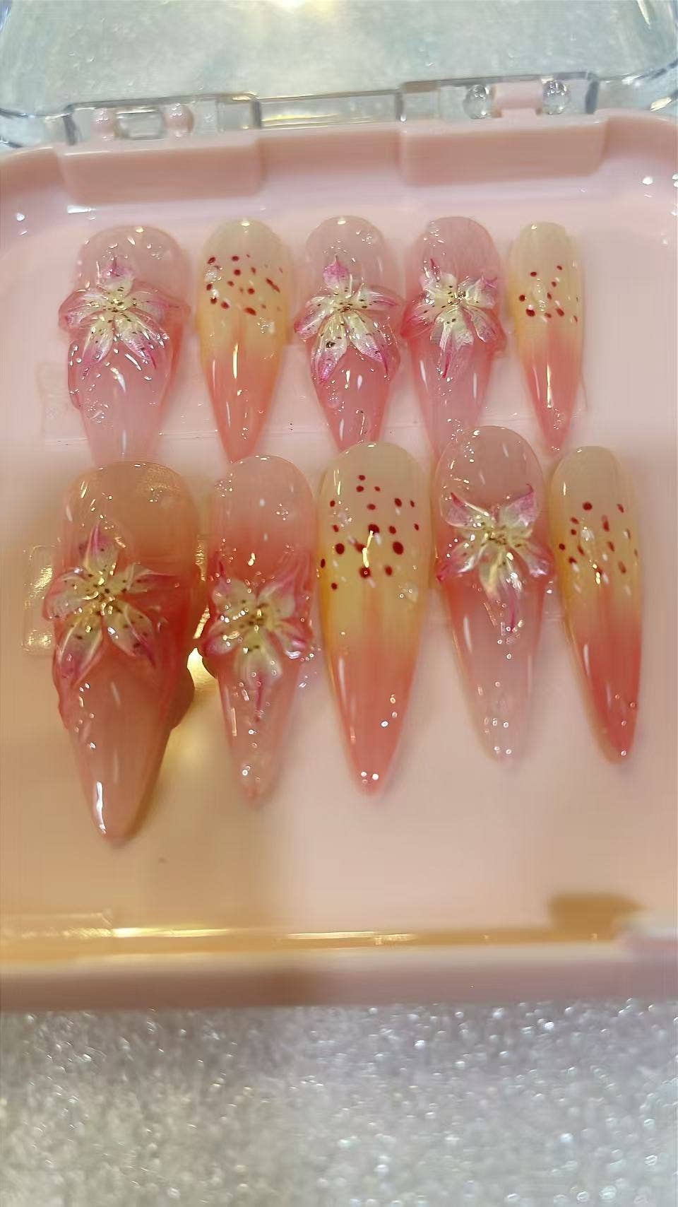 Azurenailshop - Wholesale Press-On/Fake Nails - Azurenailshop Summer 3D Flower Handmade press on 2