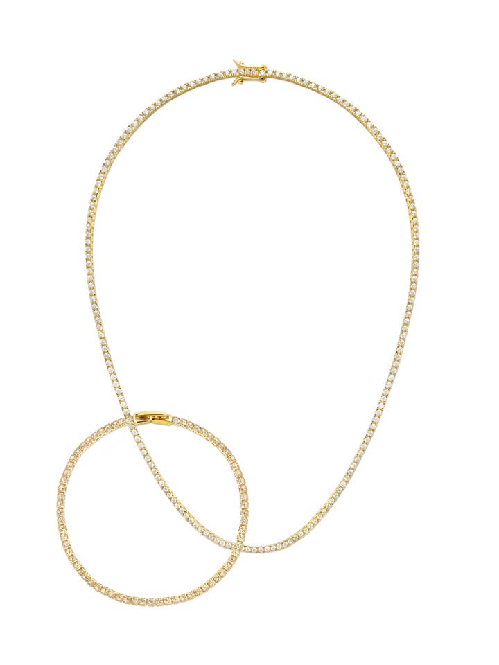 Timeless Tennis Bracelet & Necklace Set for wholesale by Tilary Limited