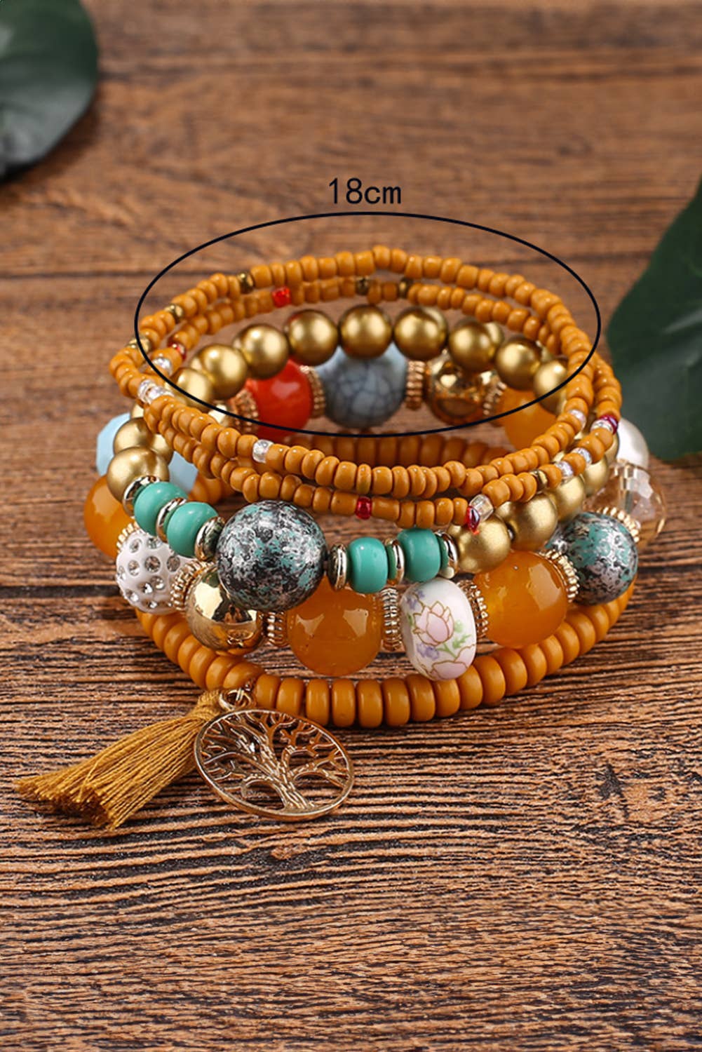Châtaignier Ensemble de 5 bracelets Boho en perles turquoises en vente sur Faire5
