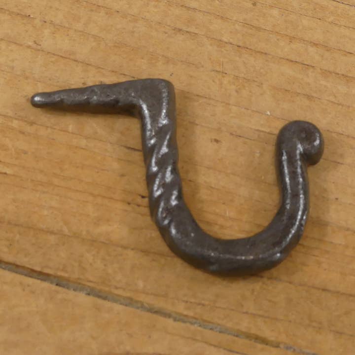 HAND FORGED NAIL IN HOOK, 1.5" LONG for wholesale by Midwest Craft House