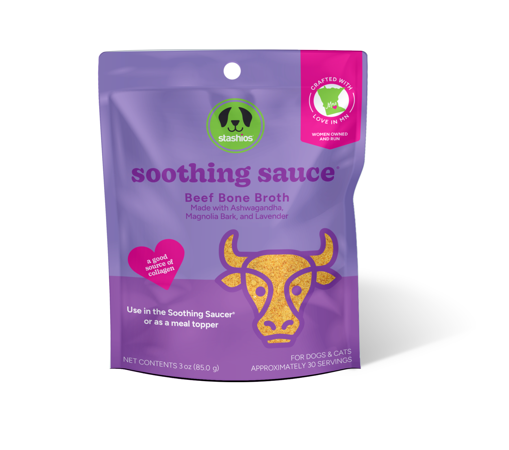 Stashios - Wholesale Pet Supplement - Dog - Soothing Sauce® Variety Box - 9 bags (3 bags of each flavor)3