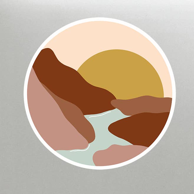 BOHO MOUNTAIN VINYL STICKER for wholesale by Mack + Olee Designs LLC