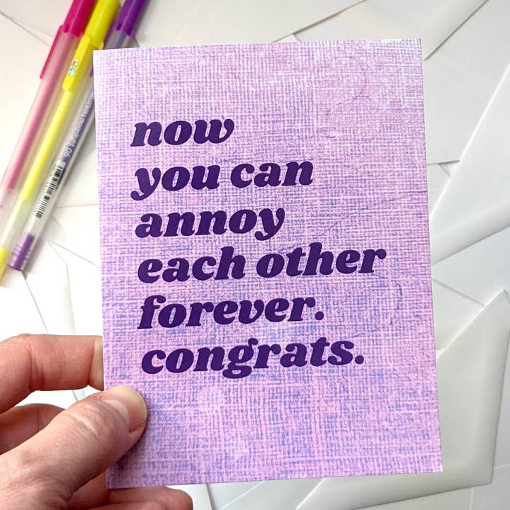 Annoy Card for wholesale by Fox Tail Design and Printing