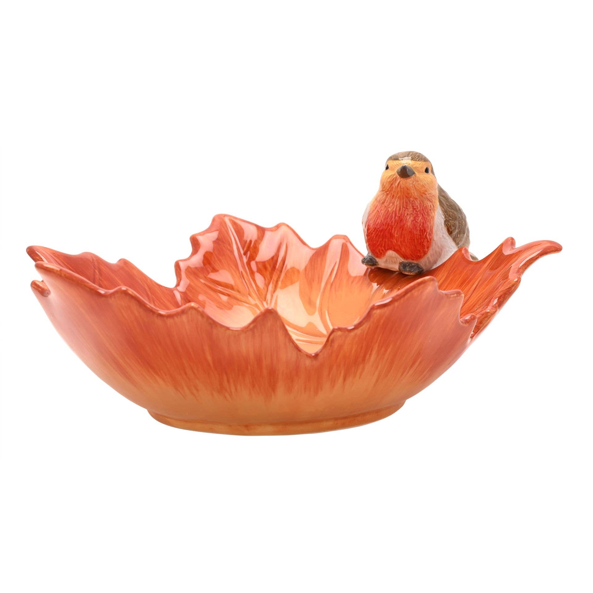 WIDDOP and Co. - Wholesale Serving Utensil - Country Living Robin On A Leaf Serving Bowl2