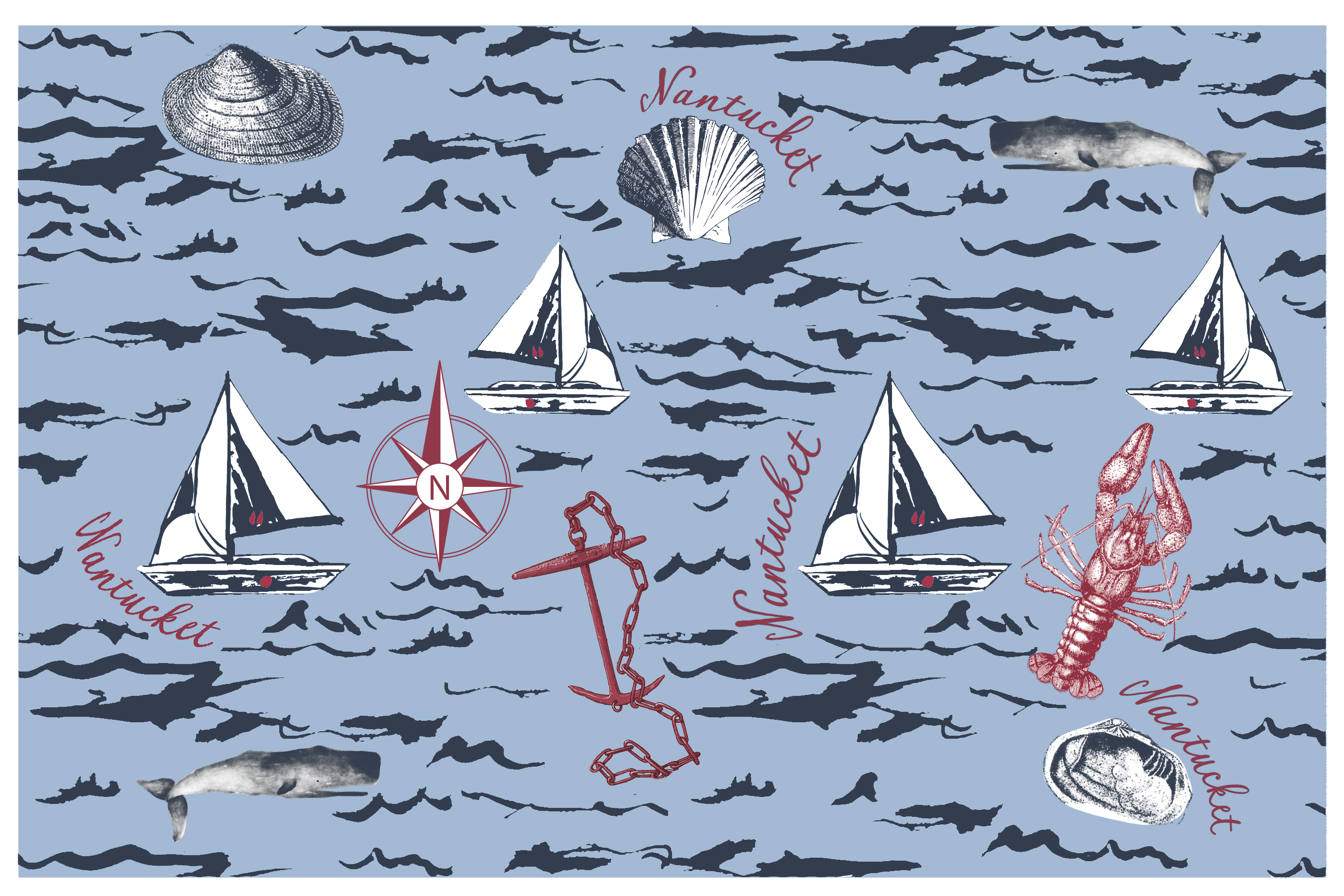 Ox Bow Decor – wholesale Serveringsfat – Serverar brickor/Nantucket ikoner0