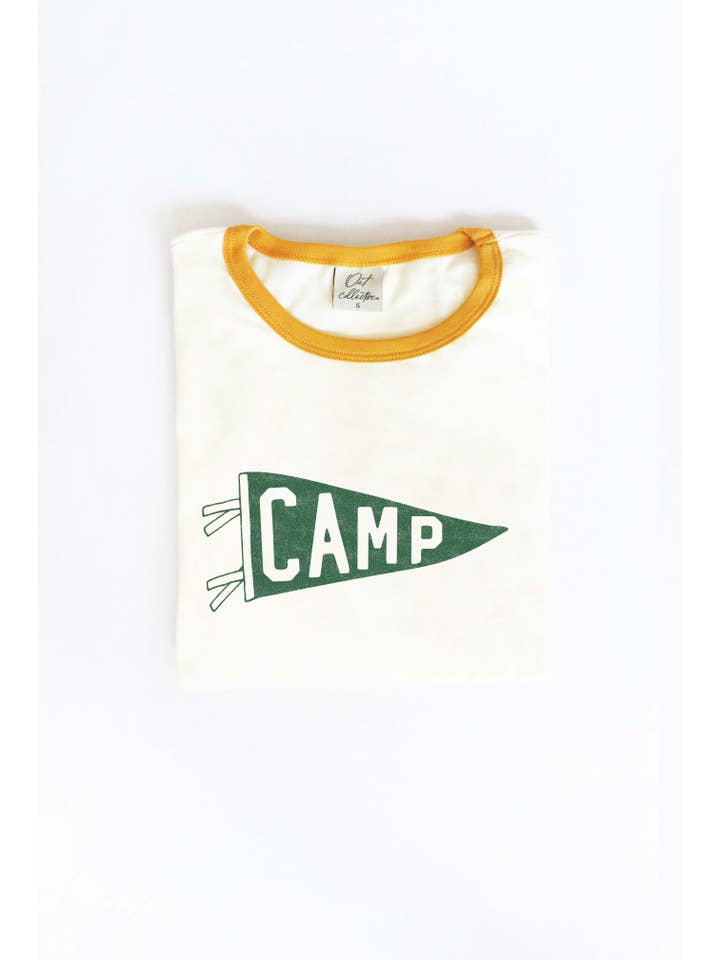 OAT COLLECTIVE – wholesale Screen printed t-shirt – Women′s – CAMP Ringer Graphic T-Shirt - Retro/Vintage Style6