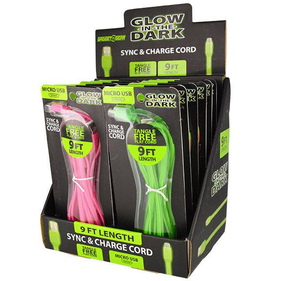 Gadget Gear USB-A To Micro GID Flat 9FT Cable - 12/Display for wholesale by Novelty Brands