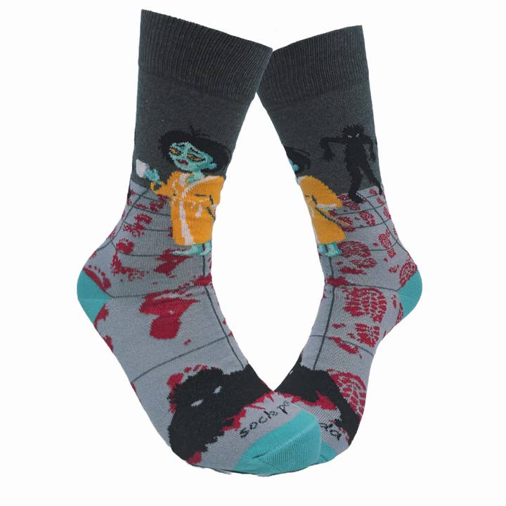 Zombie Good Morning Socks (Adult Medium - Women's Shoe Sizes 5-10) for wholesale by Sock Panda