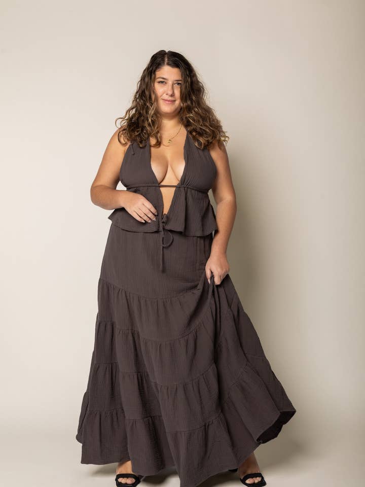 Girl Crush - Wholesale Skirt - Women's - Textured Organic Cotton Maxi Skirt