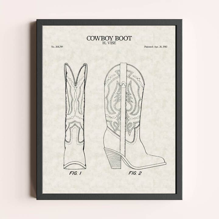 Cowboy Boot Patent Print for wholesale by Damon D Chan