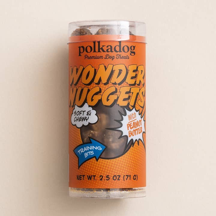Polkadog Wonder Nuggets Peanut Butter Dog Treats 2.5oz for wholesale by Pet Palette Distribution