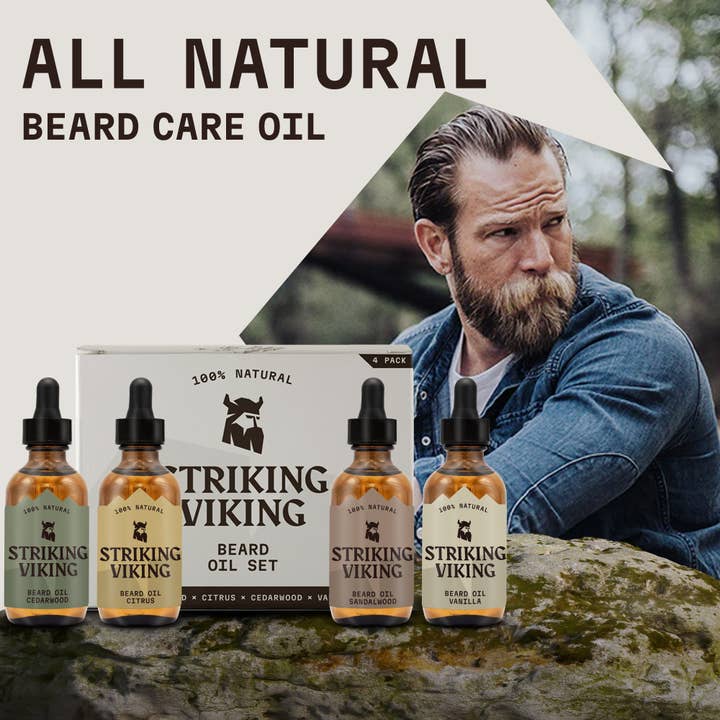 Striking Viking - Wholesale Beard Styling Product - Beard Oil Variety (4 Pack Set)