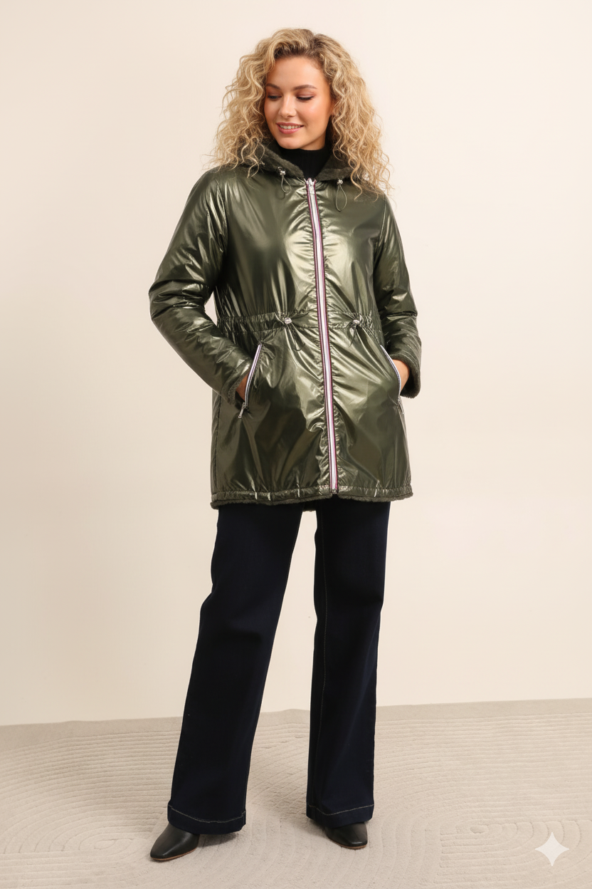 Attrait Paris - Vente Veste – femme - Veste en fourrure réversible à capuche GRANDE TAILLE5