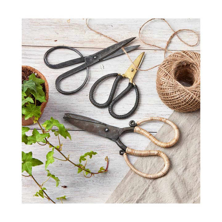 tag - Wholesale Scissors - Cane Wrapped Forged Iron Scissors - Black, Multi