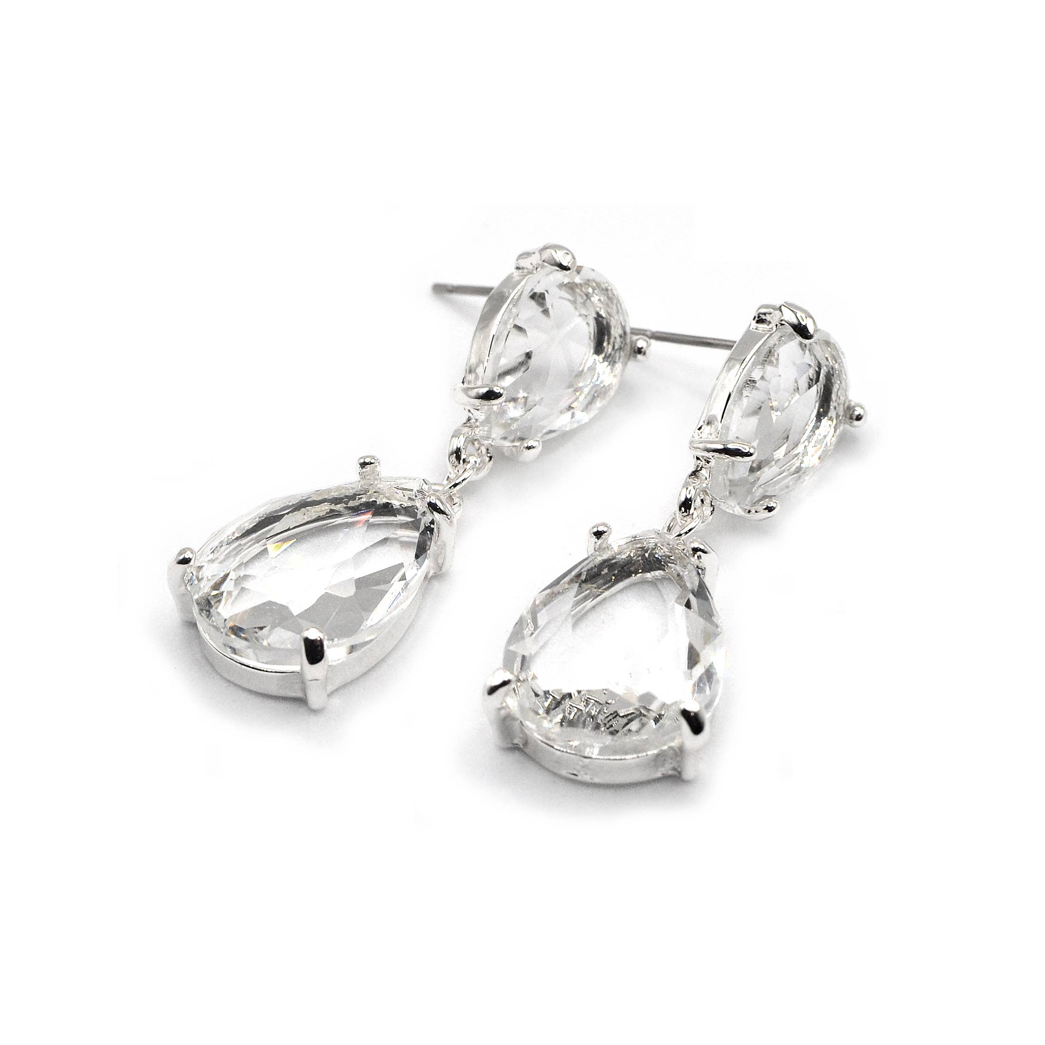 StarryNYC - Wholesale Dangle Earrings - Teardrop Glass Stone Dangle Crystal Bridal Earrings21