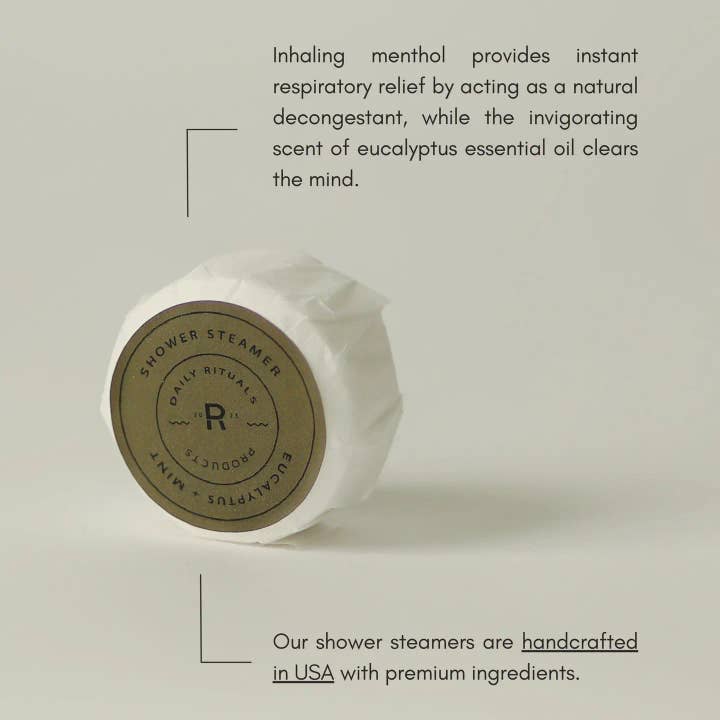 Daily Rituals - Wholesale Shower Steamer/Bomb - Shower Steamer | Eucalyptus + Mint | Paper Wrapped