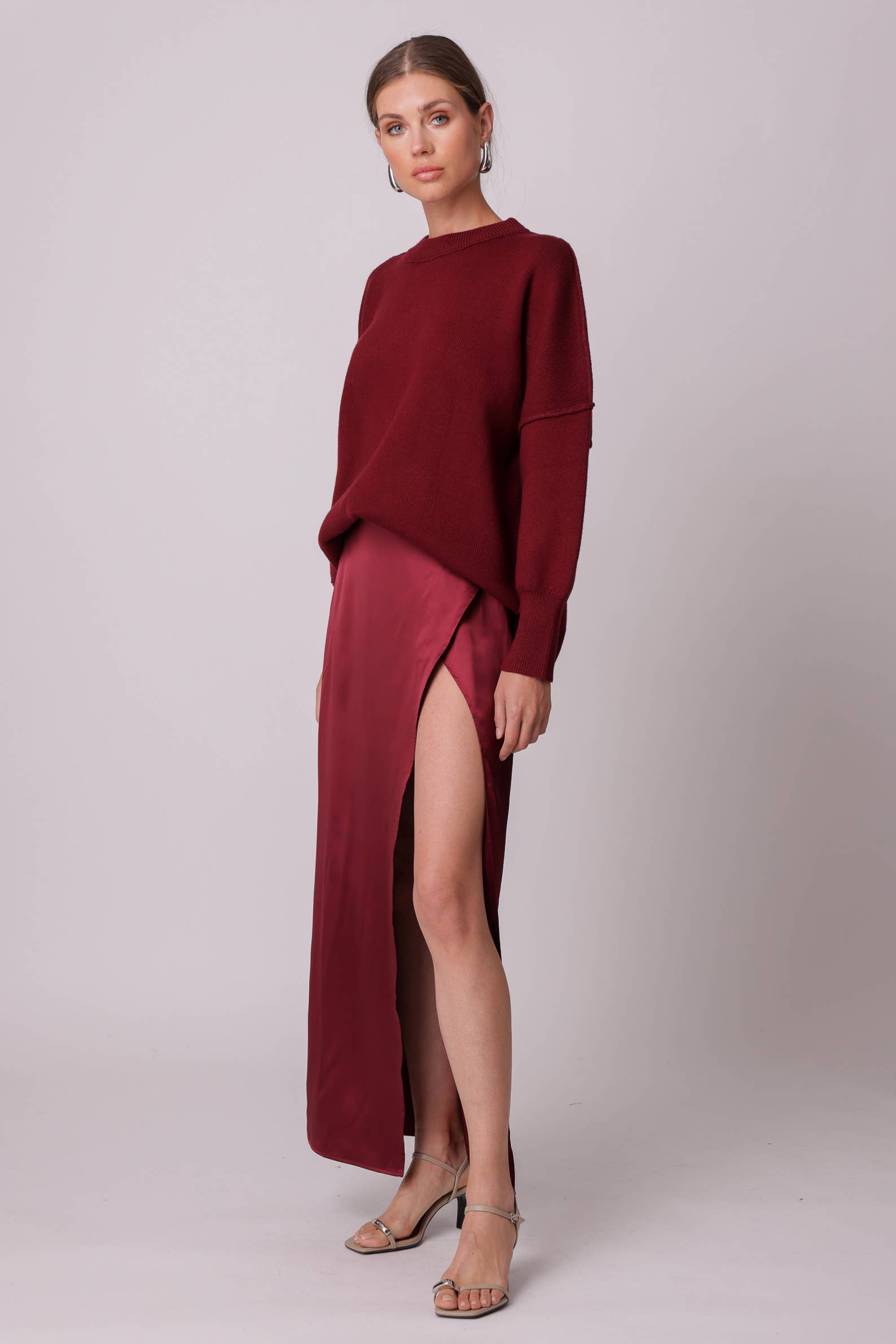 BURGUNDY ALLINA SKIRT for wholesale on Faire2