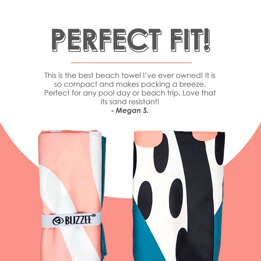 Buzzee - Wholesale Beach Towel - Double Sided Beach Towel-Sand Resistant- Quick Dry- Coral3