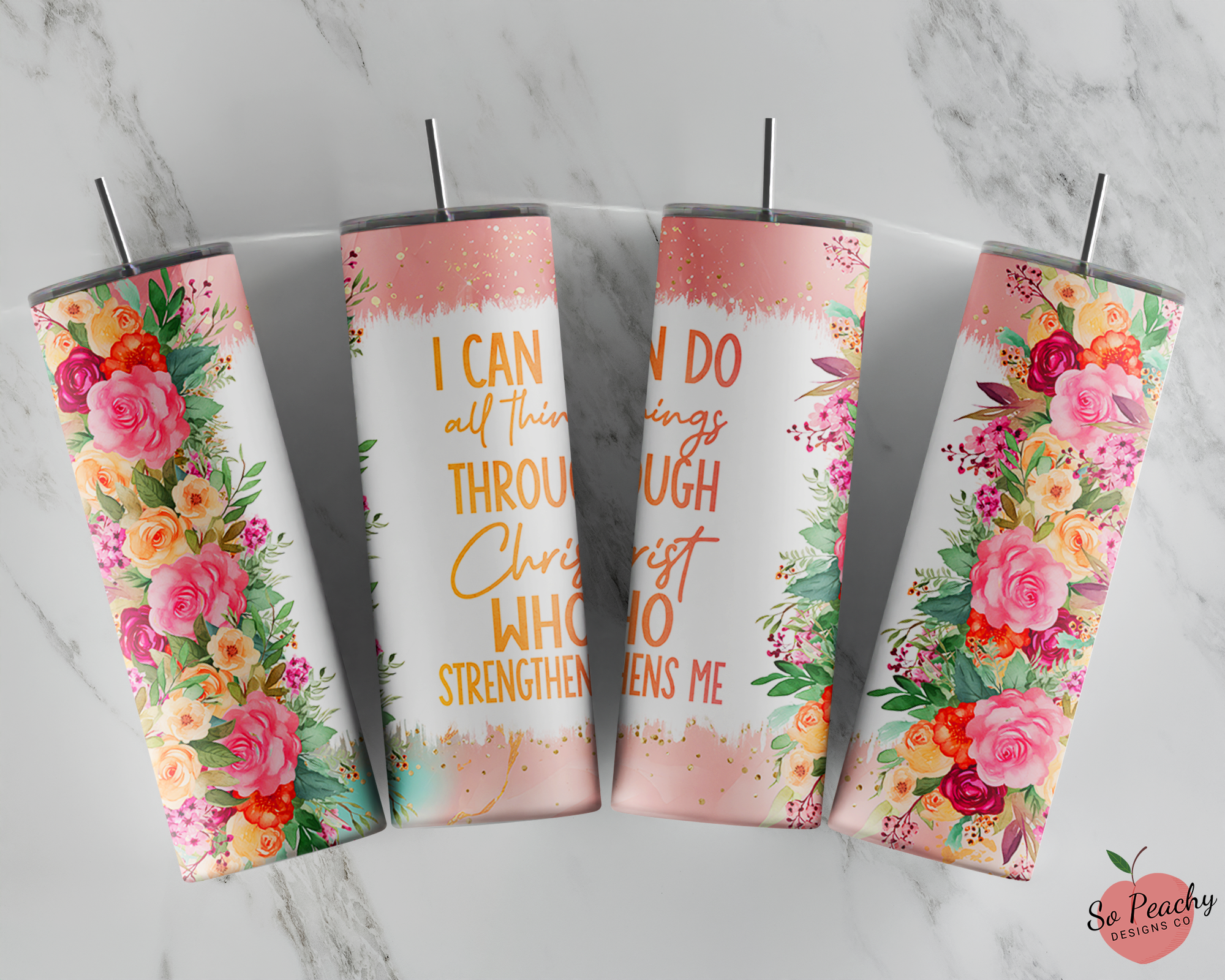 So Peachy Designs - Wholesale Insulated Mug/Tumbler - Religious Tumbler, Christian Tumbler, Religion Tumbler1