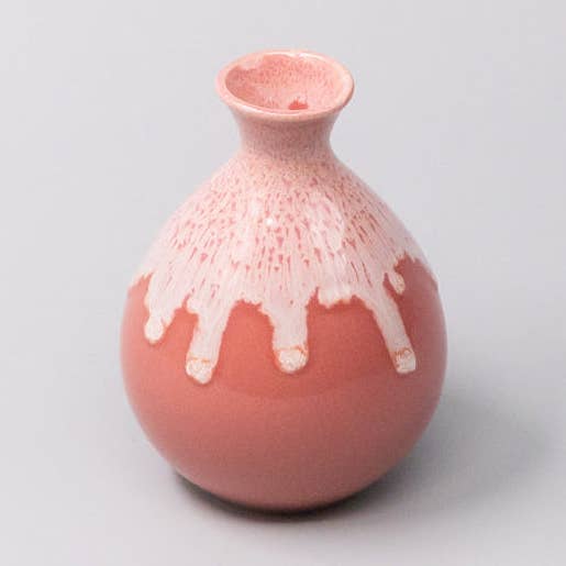Sake Jug Pink White Drip 300ml for wholesale by Made In Japan Tableware