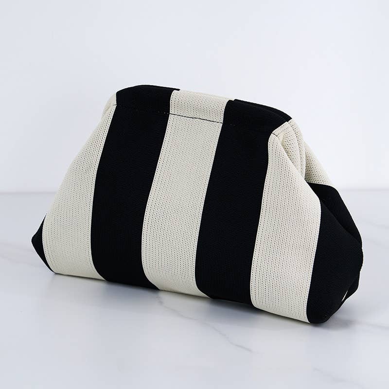 NARWEY INC - Wholesale Makeup/Cosmetic Bag - Compact Urban Chic Stripe Design Clutch Bag Makeup Pouch0