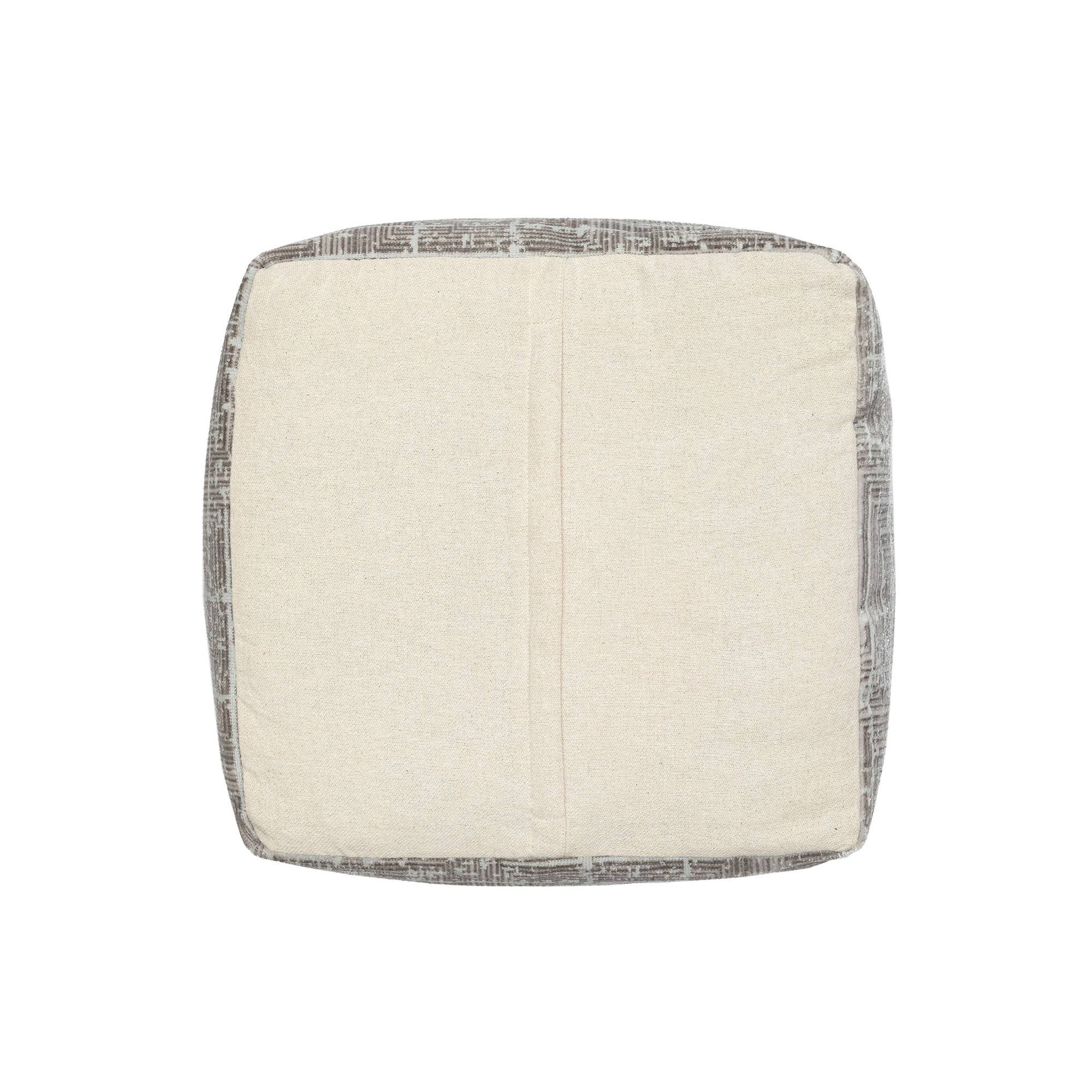 LR Home - Wholesale Pouf - Melisa Transitional Geometric Ultra-Soft Pouf, Gray/Ivory5