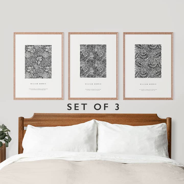 Set Of 3 Unframed William Morris Botanical Prints for wholesale by Coulson Macleod (U.S. Duties Paid)