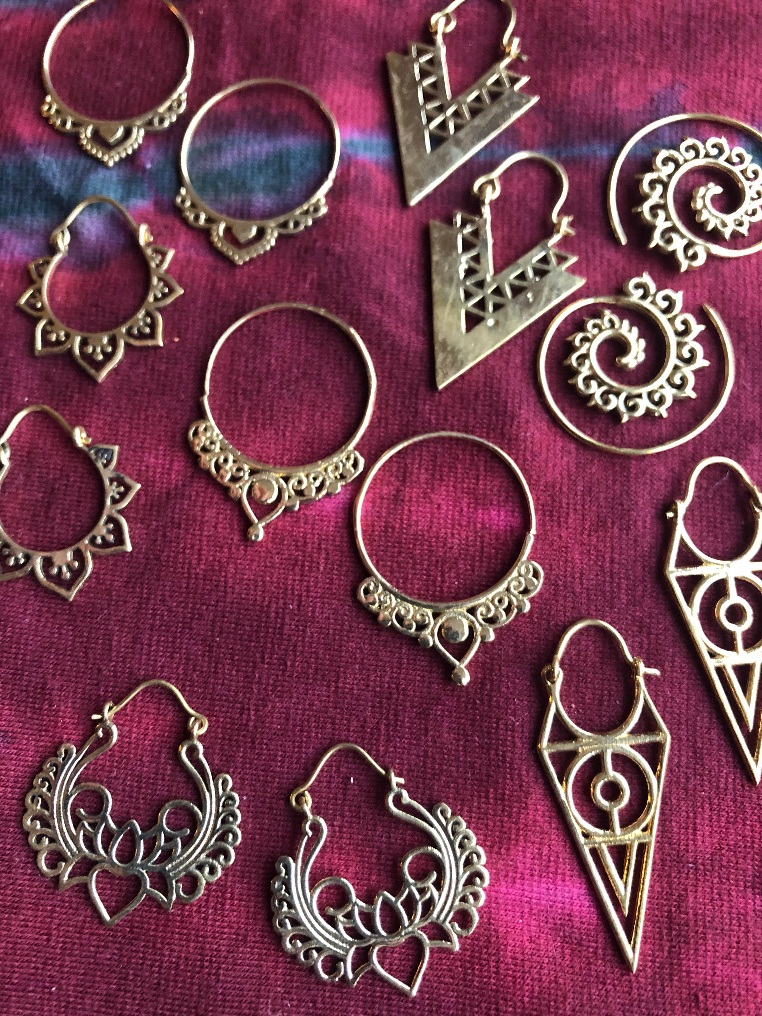 Emma's Emporium – wholesale Hoop earrings – Brass Tribal Gypsy Ethnic Earrings - Small8