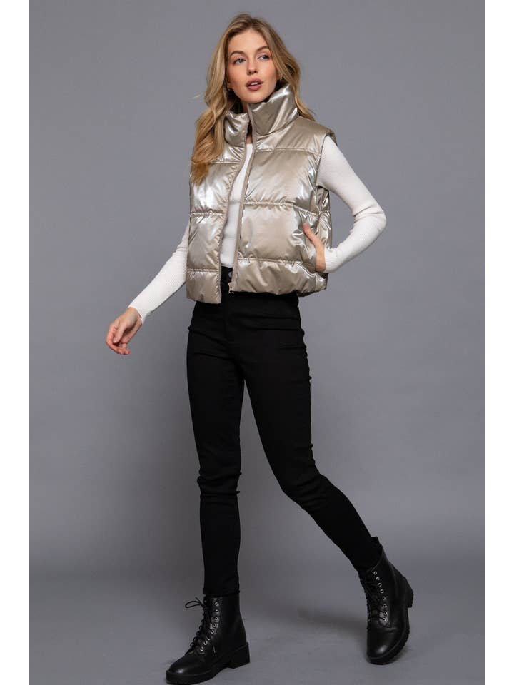Active Basic | Active USA - Wholesale Outerwear Vest - Women's - High Neck Zip Up Vest9