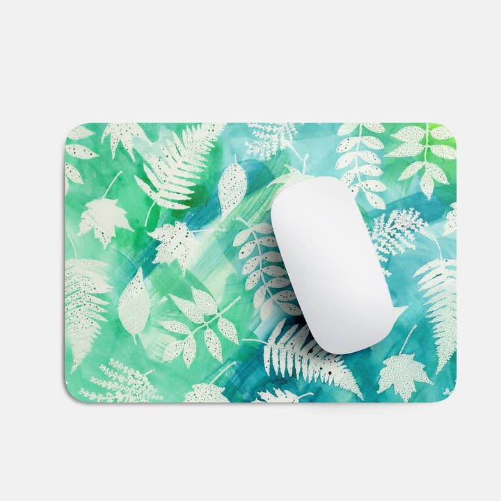 Tapis de souris Feuilles Vertes pour la vente par Shop Intaglio