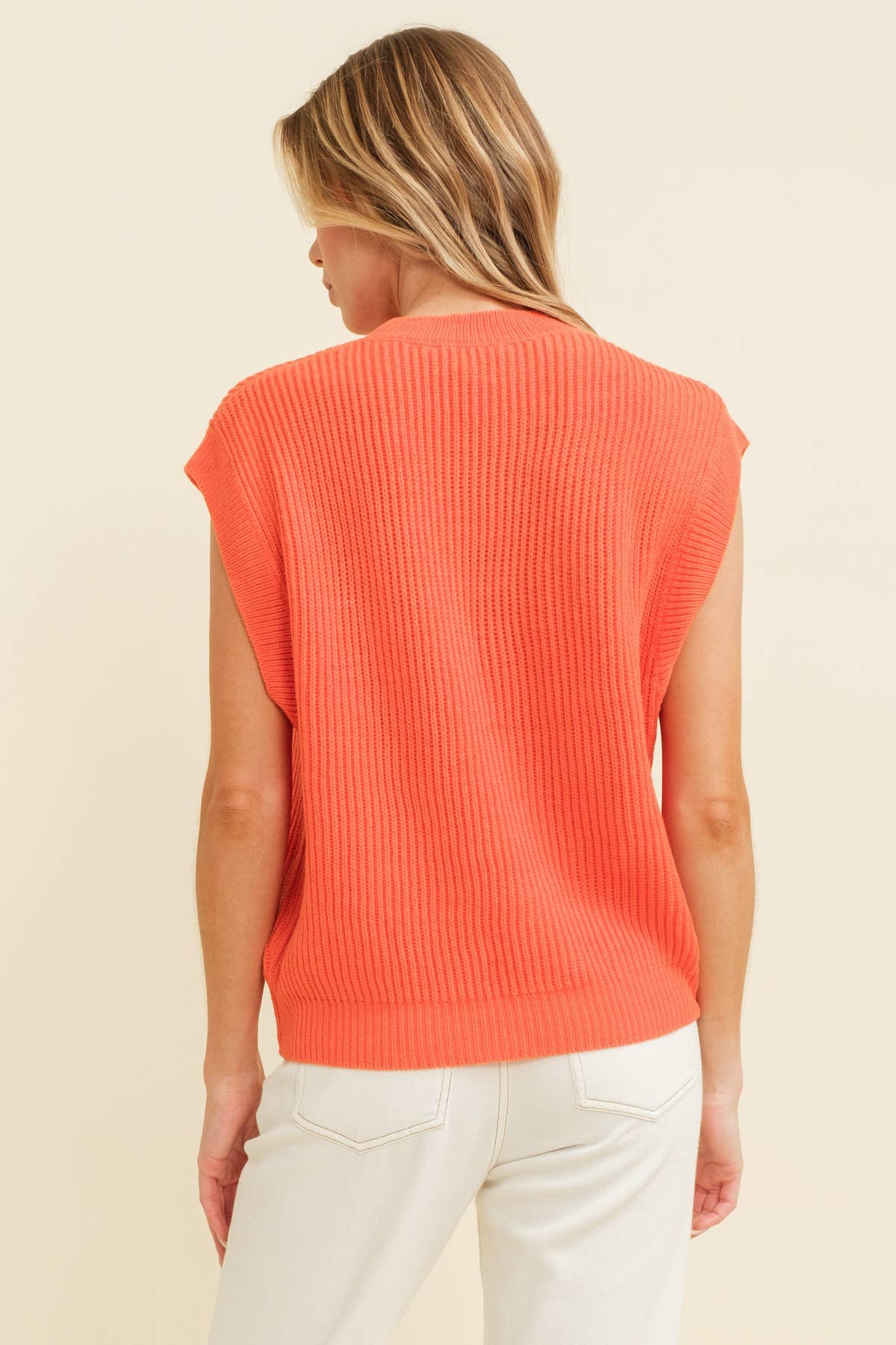 Orange CSW10210-5 - 'TIGERS" EMBROIDERED SLEEVELESS SWEATER TOP for wholesale on Faire2