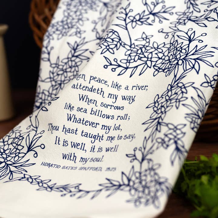 Little Things Studio - Wholesale Tea Towel - It Is Well With My Soul Hymn Tea Towel1