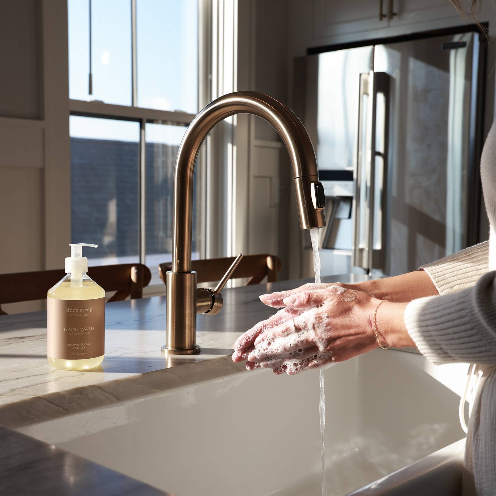 Deep Steep Clean Beauty - Wholesale Hand Soap/Wash - Argan Oil Liquid Hand Wash - Brown Sugar Vanilla - 17.6oz2