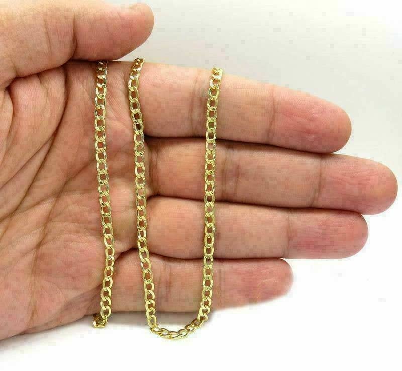 FASHIONISTAAA - Wholesale Link & Chain Necklace - 14K Solid Yellow Gold Cuban Curb Chain Necklace 2MM 16"-30''