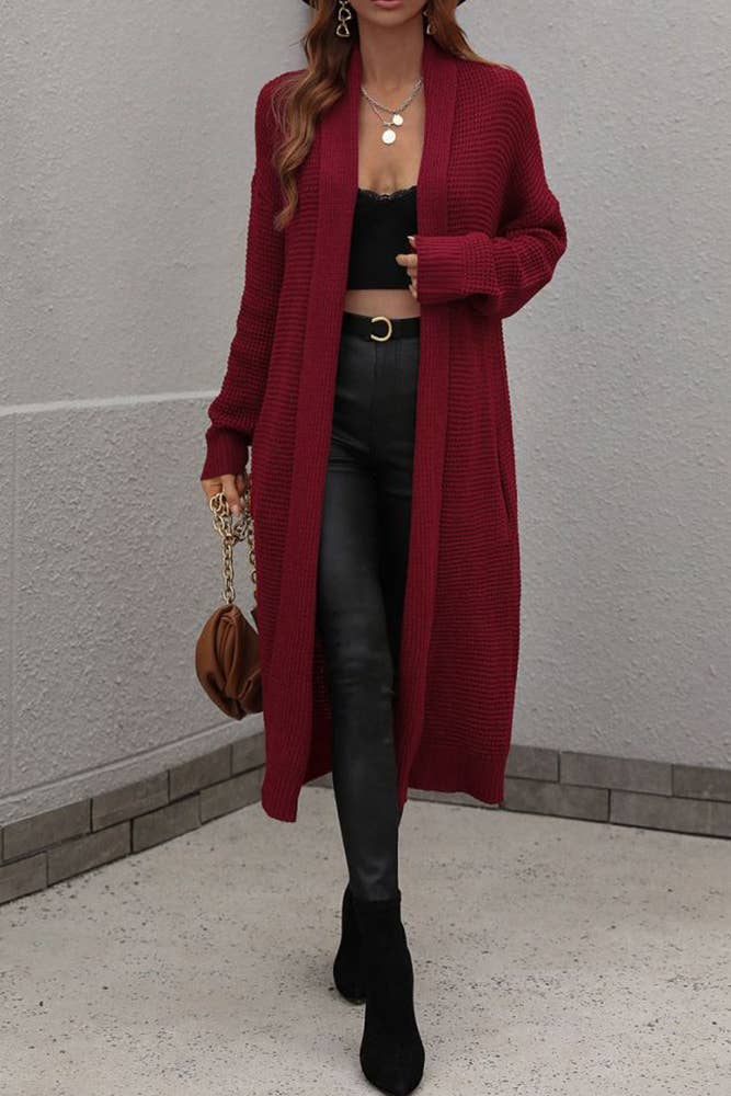 UNISHE - Wholesale Cardigan - Women's - Plain Long Length Open Sweater Cardigans MY02117