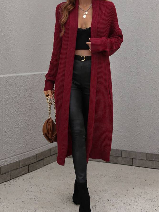 UNISHE - Vente Cardigan – femme - Cardigans ouverts longs unis MY02117