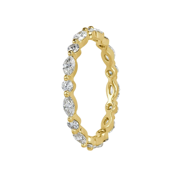 Triple C Diamonds – wholesale Multi-stone ring – Marquies and Round Cut 14K Solid Gold Diamond Eternity Band2