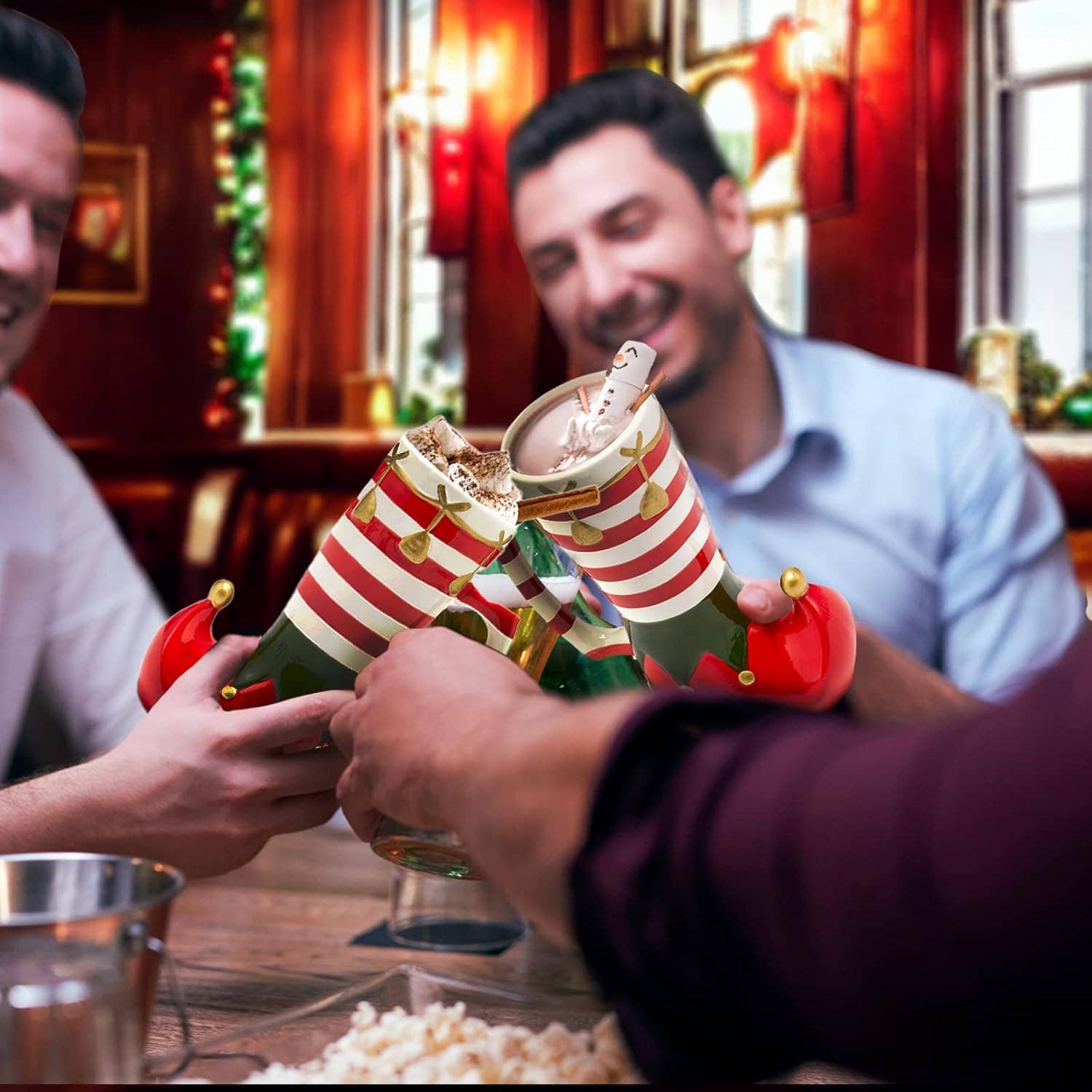 The Wine Savant /  Khen Glassware - Wholesale Coffee Mug - Christmas Elf Boot Mug Large Ceramic Christmas Mug 17oz5