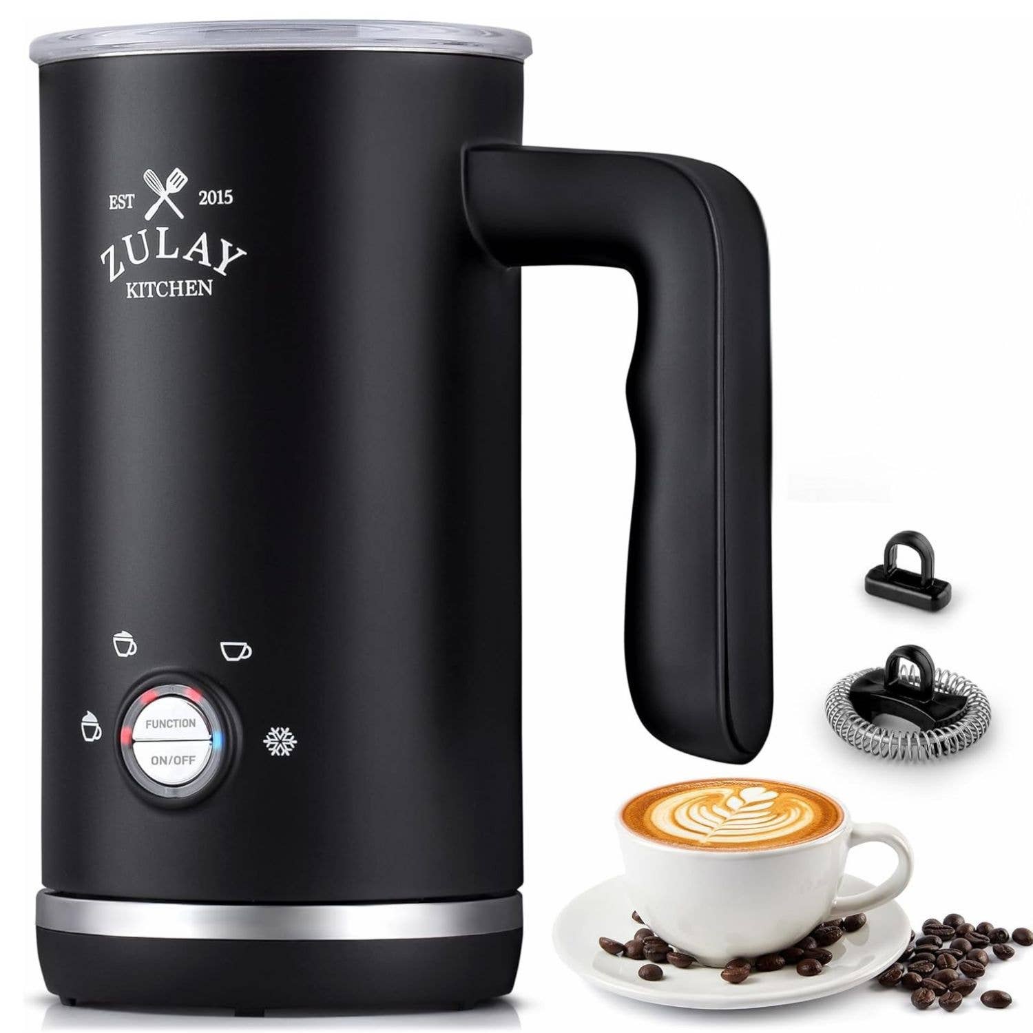 Zulay Kitchen - Wholesale Kitchen Appliance - 4-in-1 Electric Milk Frother & Steamer - 10oz Stainless1