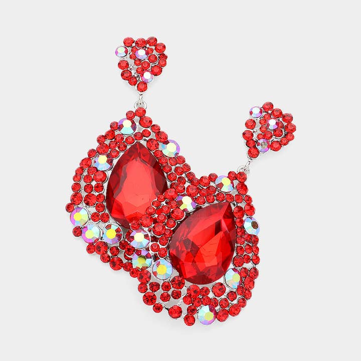 Sensibling Corp. - Wholesale Dangle Earrings - Teardrop Rhinestone Embellished Dangle Evening Earrings17