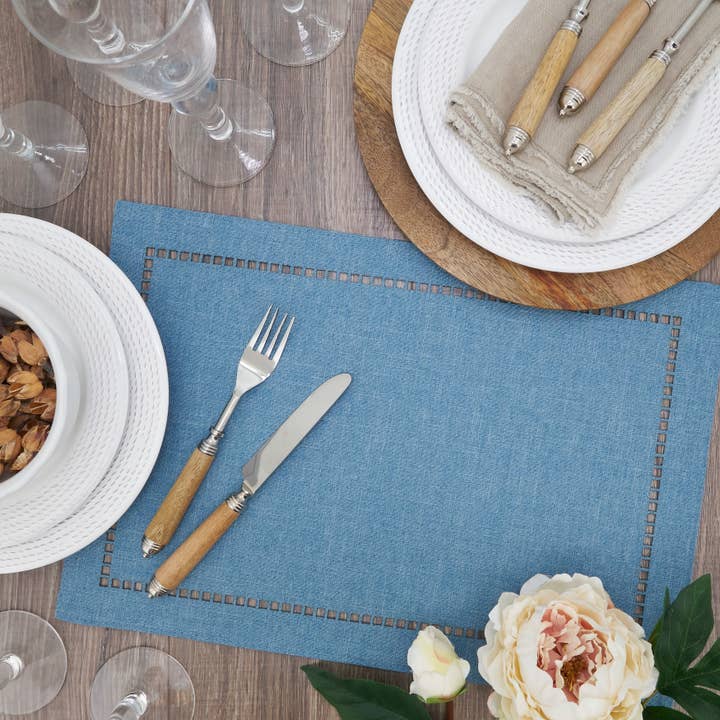 Saro Lifestyle - Wholesale Placemat - Laser-Cut Hemstitch Placemat