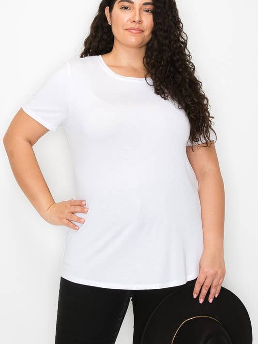 A.gain - Wholesale T-Shirt - Women's - 10733SSP07 - PLUS SIZE BASIC SOLID SHORT SLEEVE TOP