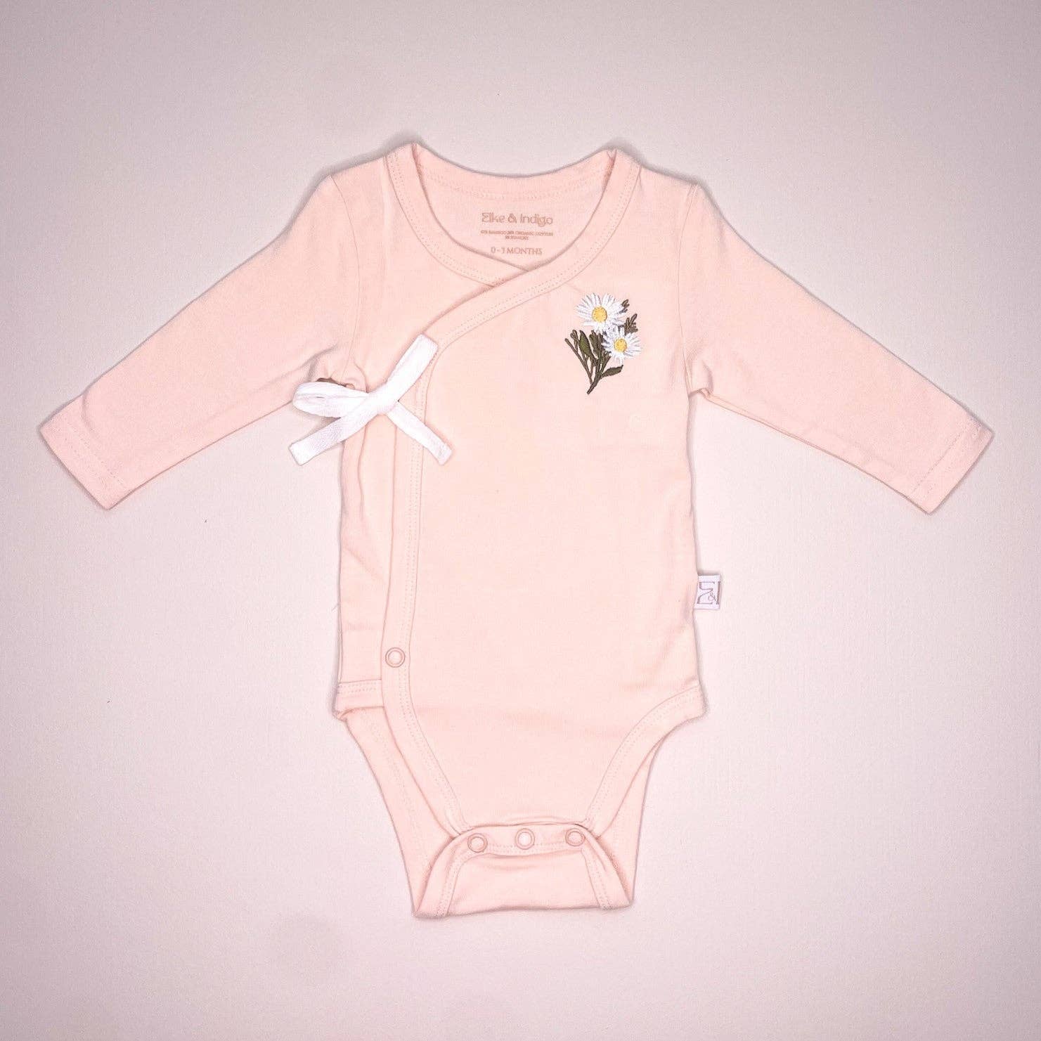 Elke & Indigo - Wholesale Bodysuit (Non-Footed) - Baby - Bamboo/Organic Cotton Freya Long Sleeve Bodysuit - Peach4